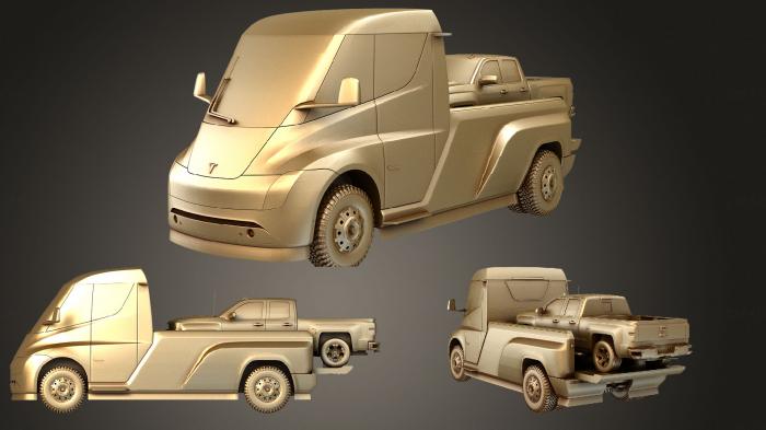نموذج ثلاثي الأبعاد لآلة CNC السيارات والنقل تيسلا بيك أب 2020